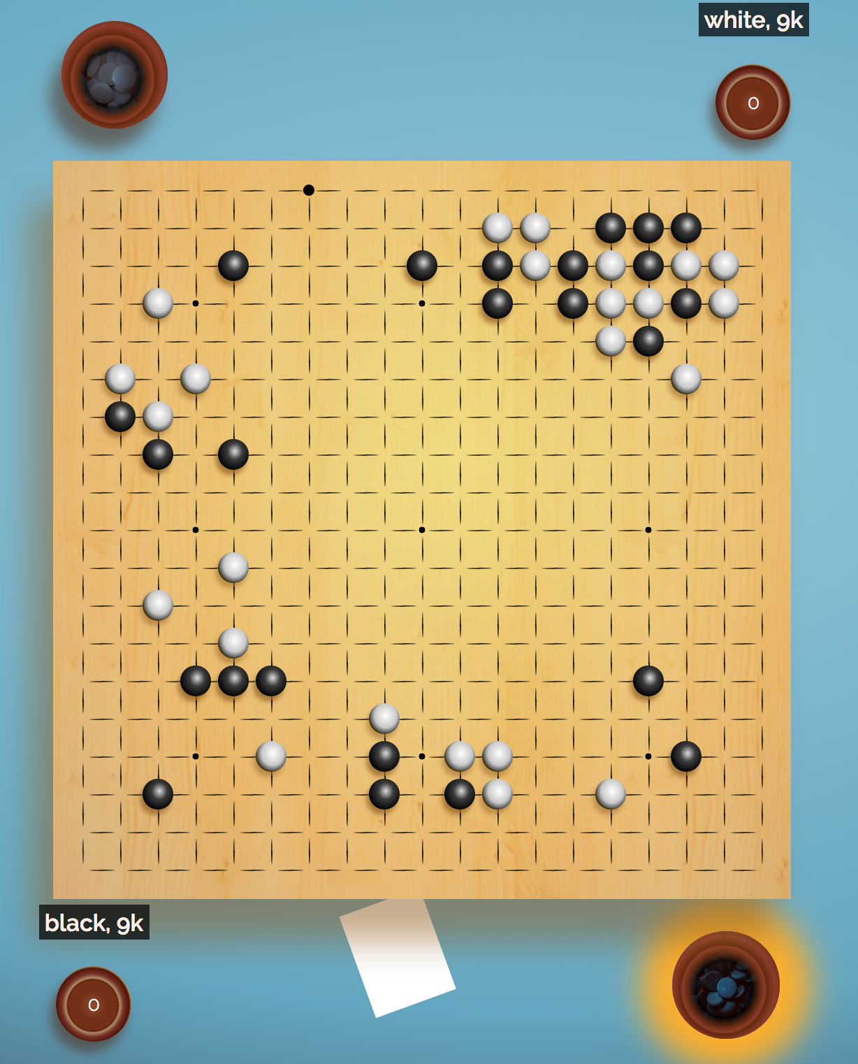 Screenshot of 19x19 game in progress