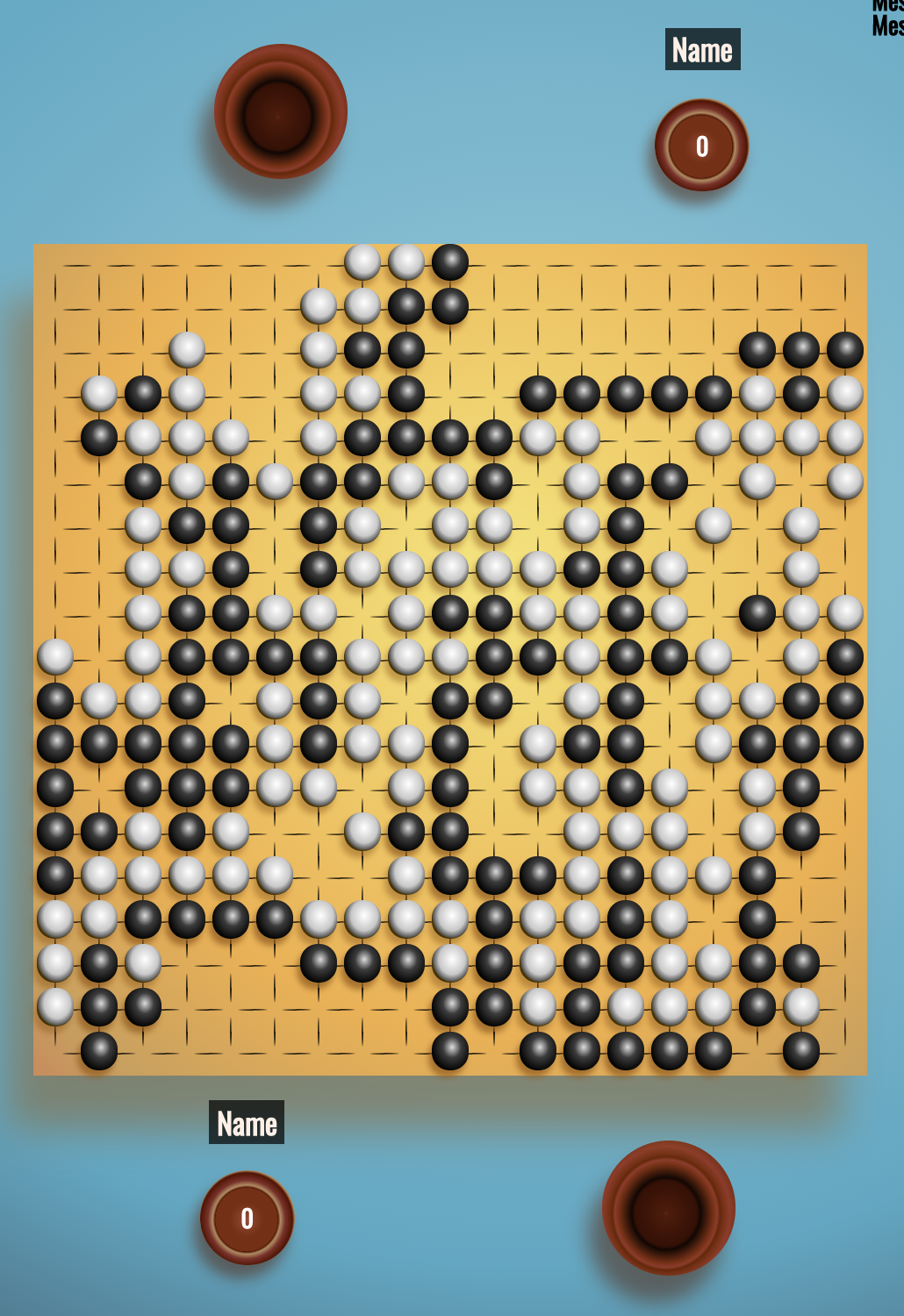 Screenshot of an in-progress game of Go.